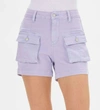 JUDY BLUE HIGH WAIST CARGO SHORTS IN LAVENDER