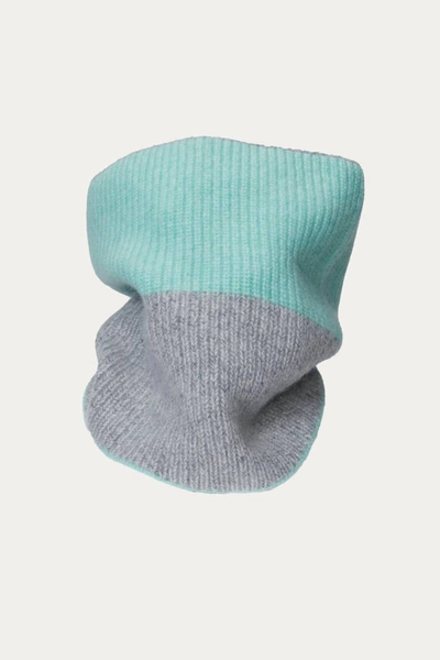 Amber Hards Minimal Snood In Mint/grey In Green