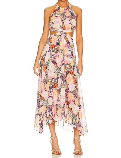 A.l.c Waverly Printed Cut-out Midi Dress In Multi