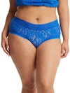 Hanky Panky Plus Size Daily Lace Boyshort In Bold Blue