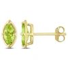 Mimi & Max 4/5ct Tgw Marquise Peridot Stud Earrings In 14k Yellow Gold In Green
