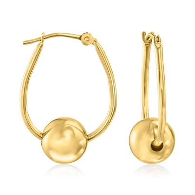 Ross-simons 14kt Yellow Gold Bead Hoop Earrings