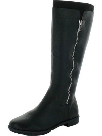 Style & Co Olliee Womens Faux Leather Tall Knee-high Boots In Black