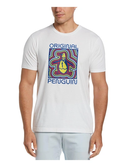 Original Penguin Neon Pete Mens Cotton Crew Neck Graphic T-shirt In White