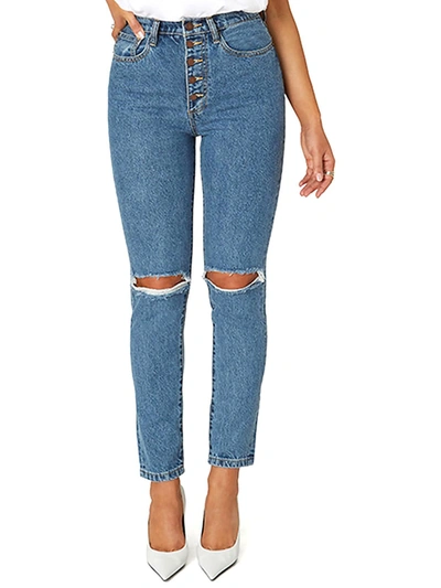 Weworewhat Danielle Womens Denim Distressed Skinny Jeans In Blue