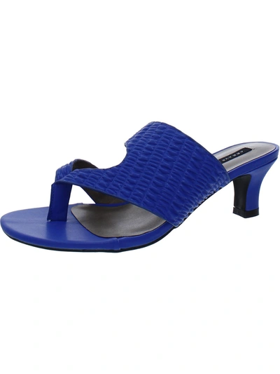 Array Arden 2 Womens Faux Leather Slip On Wedge Sandals In Blue