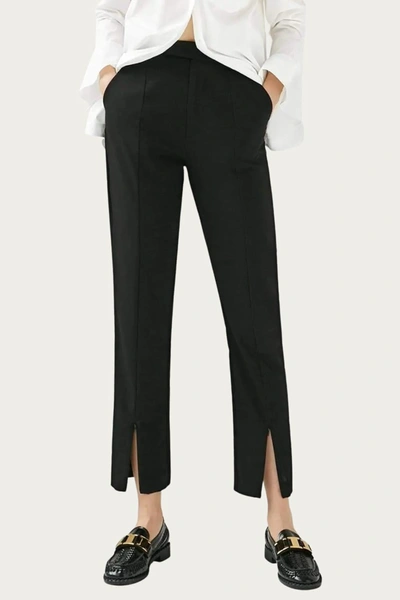 J.ing Cora Stretch-jersey Ankle Zip Straight-leg Pants In Black