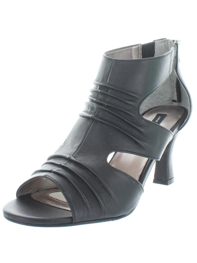 Array Sizzle Womens Leather Open Toe Dress Sandals In Black