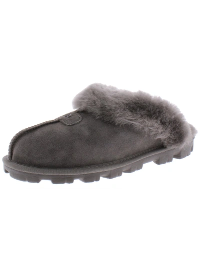 Ugg Coquette Womens Suede Lined Mule Slippers In Grey