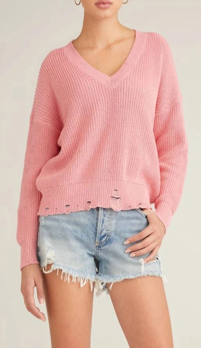 Js71 Baja Sweater In Coral In Pink