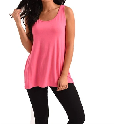 French Kyss Long Tank Top In Fuchsia In Pink