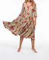 PAISLEY AND POMEGRANATE RUBY COTTON SUN DRESS IN MINT TEA DANCE