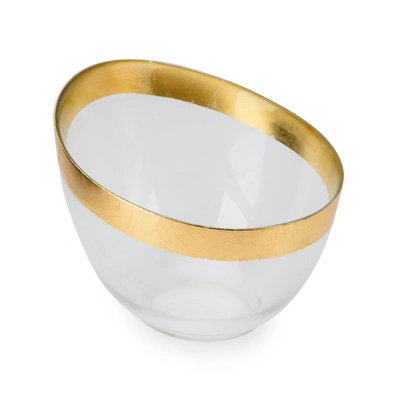 Classic Touch Decor Slanted Candy Bowl With Gold Border