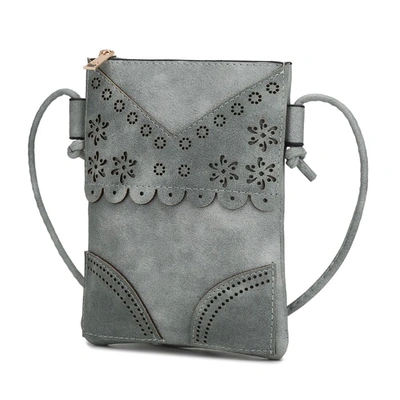 Mkf Collection By Mia K Amentia Vegan Leather Crossbody Handbag In Grey