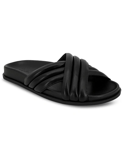 Splendid Neve Womens Slip On Open Toe Slide Sandals In Black