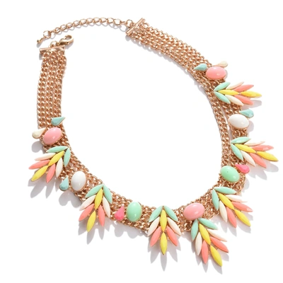 Sohi Multicoloured Gold-plated Necklace In Green