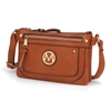 Mkf Collection By Mia K Elaina Multi Pocket Crossbody Handbag In Brown