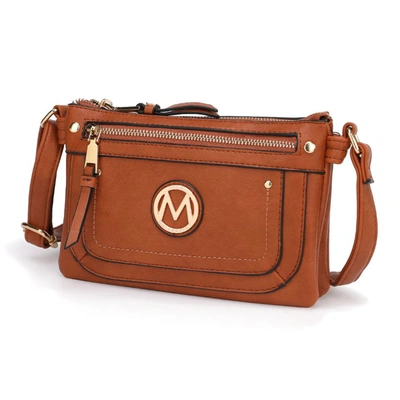 Mkf Collection By Mia K Elaina Multi Pocket Crossbody Handbag In Brown