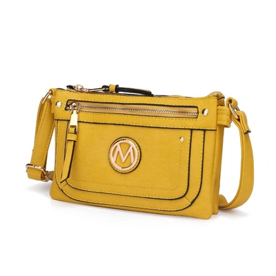Mkf Collection By Mia K Elaina Multi Pocket Crossbody Handbag In Yellow