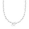 Ross-simons Sterling Silver Paper Clip Link Toggle Necklace. 16 Inches In Silver