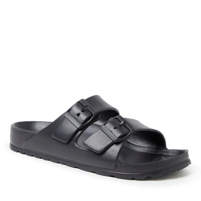 Dearfoams Ecocozy Women's Sustainable Double Buckle Sandal In Black