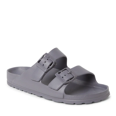 Dearfoams Ecocozy Women's Sustainable Double Buckle Sandal In Grey