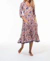 PAISLEY AND POMEGRANATE RUBY COTTON SUN DRESS IN CALYPSO PAISLEY