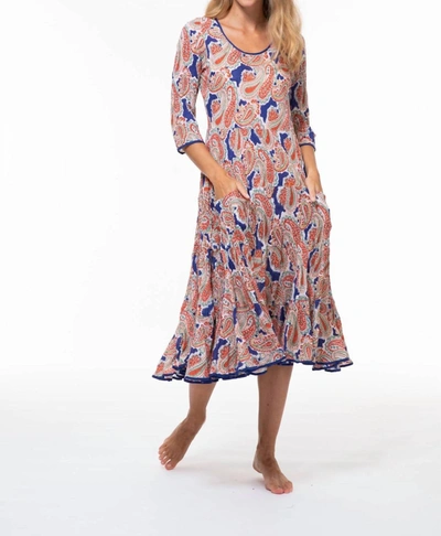 Paisley And Pomegranate Ruby Cotton Sun Dress In Calypso Paisley In Multi