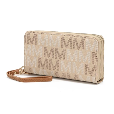 Mkf Collection By Mia K Hofstra M Signature Wallet Wristlet In Beige