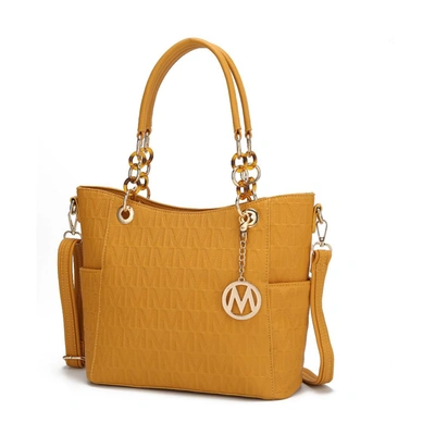 Mkf Collection By Mia K Rylee Vegan Leather Tote Handbag In Yellow