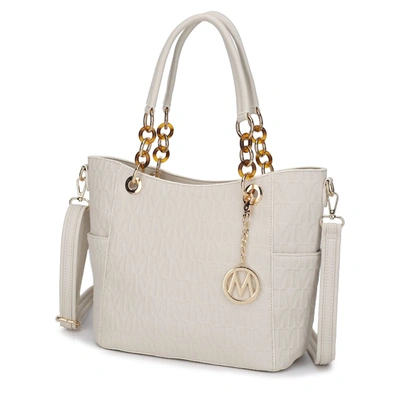 Mkf Collection By Mia K Rylee Vegan Leather Tote Handbag In White
