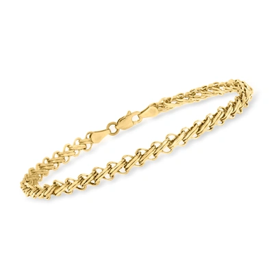 Ross-simons 14kt Yellow Gold Double-bar Link Bracelet In White