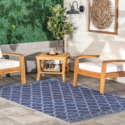 Nuloom Maribel Geometric Machine Washable Indoor/outdoor Area Rug In Blue