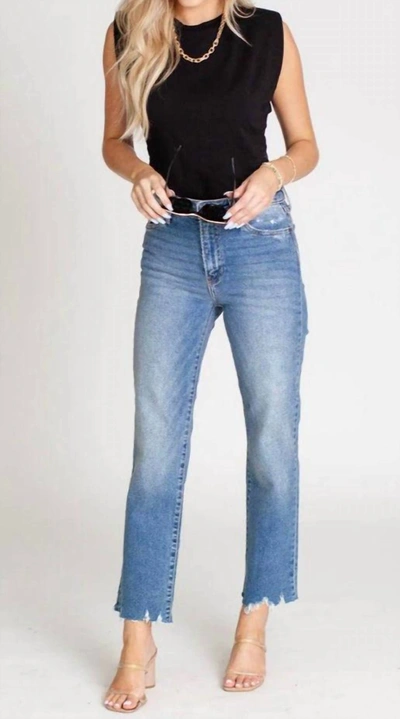 Just Usa Vintage Straight Jeans In Light Wash In Blue