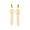 Ross-simons Italian 14kt Yellow Gold Open-space Circle Fringe Drop Earrings In Gold