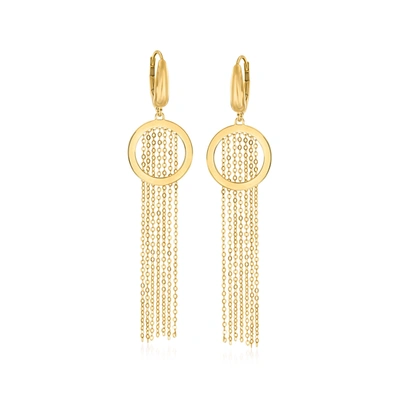 Ross-simons Italian 14kt Yellow Gold Open-space Circle Fringe Drop Earrings