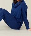 French Kyss Cowl Poncho In Cadet In Blue