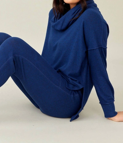 French Kyss Cowl Poncho In Cadet In Blue