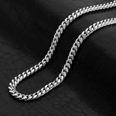 Crucible Jewelry Crucible Los Angeles Stainless Steel 6mm Beveled Cuban Curb Chain - 18" To 27" In Silver