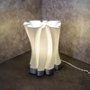 Jonathan Y Flame 13.5" Modern Bohemian Plant-based Pla 3d Printed Dimmable Led Table Lamp, White/black