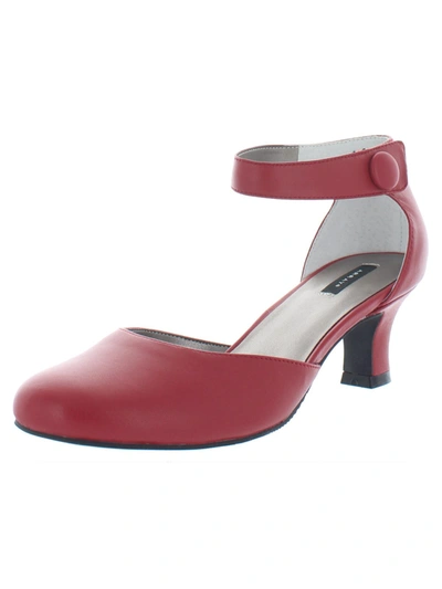 Array Charlie Womens Leather Dressy Mary Jane Heels In Red