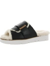 GENTLE SOULS BY KENNETH COLE LAVERN WOMENS SHEARLING LEATHER SLIDE SLIPPERS