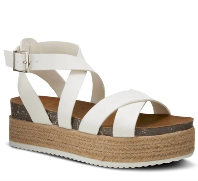Spring Step Shoes Renae Wedge Sandal In White