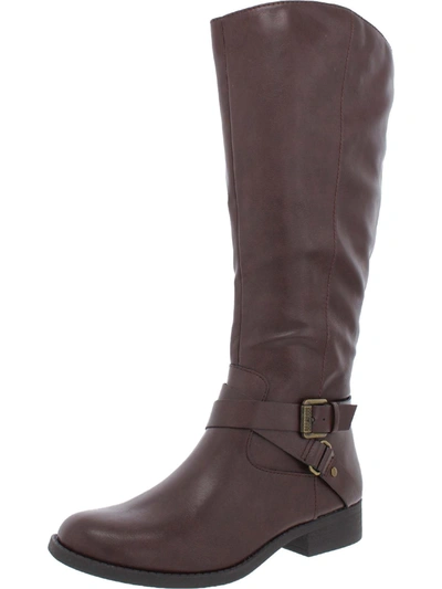 Style & Co Madixe Womens Faux Leather Knee High Riding Boots In Brown