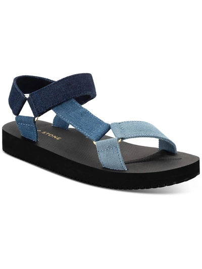 Sun + Stone Tabbyy Womens Mesh Adjustable Straps Flatform Sandals In Blue