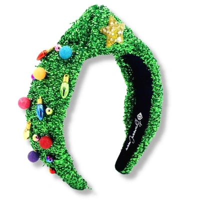Brianna Cannon Tinsel Christmas Tree Headband In Green