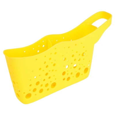 Hutzler Sponge Station Duo In Sink Sponge Caddy W/drain Holes In Yellow