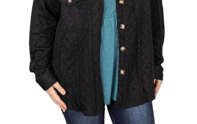Michelle Mae Cable Knit Jacket In Black