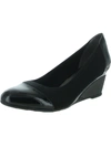 Lifestride Juliana Womens Patent Toe Cap Wedge Heels In Multi