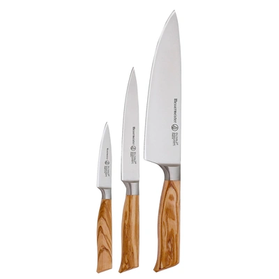 Messermeister Oliva Elite 3 Piece Starter Set In Brown